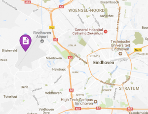 Locatie Eindhoven Airport voor vertrek